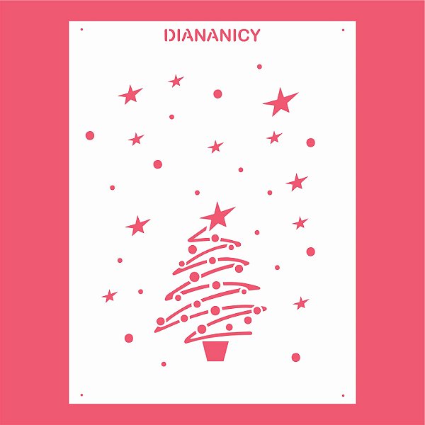 Estêncil Diananicy Nº 140 - Stencil Árvore Natal