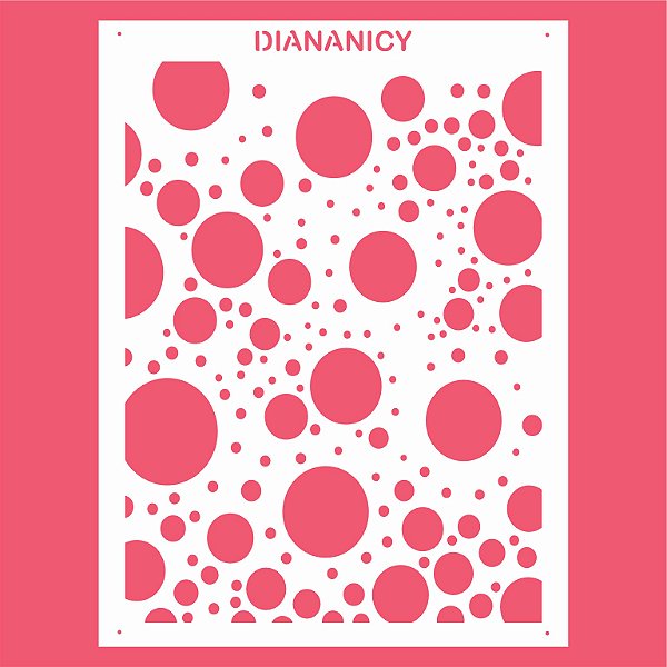 Estêncil Diananicy Nº 139 - Stencil Textura Bolas