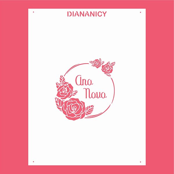Estêncil Diananicy Nº 133 - Stencil Ano Novo