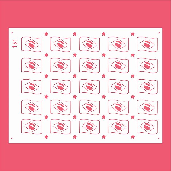Estêncil Diananicy Nº 131 - Stencil Bandeira Brasil