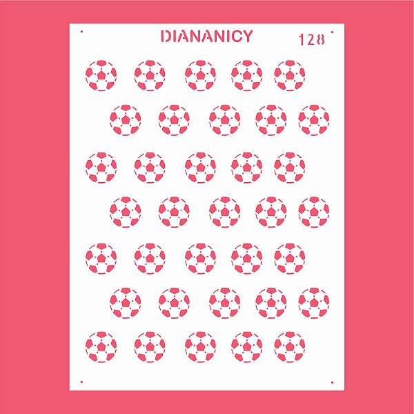 Estêncil Diananicy Nº 128 - Stencil Bola Futebol