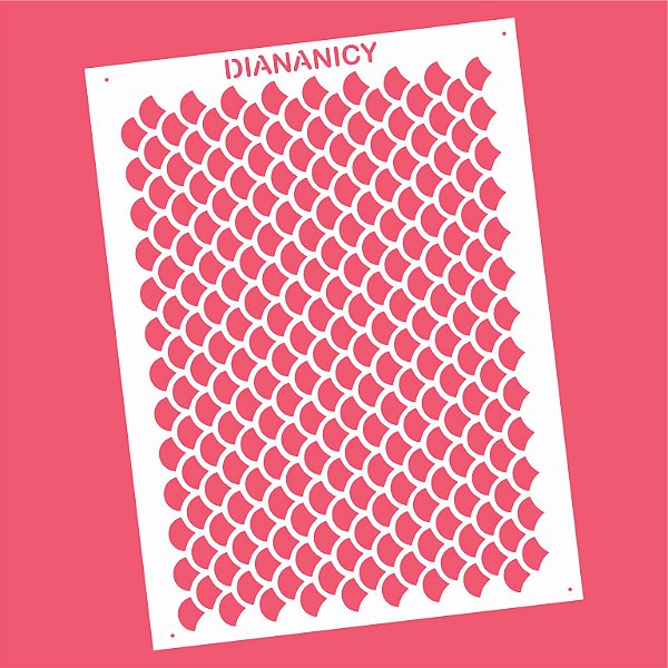 Estêncil Diananicy Nº 75 - Stencil Escamas - Telhado