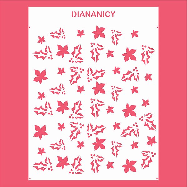 Estêncil Diananicy Nº 146- Stencil Ramos Natalinos