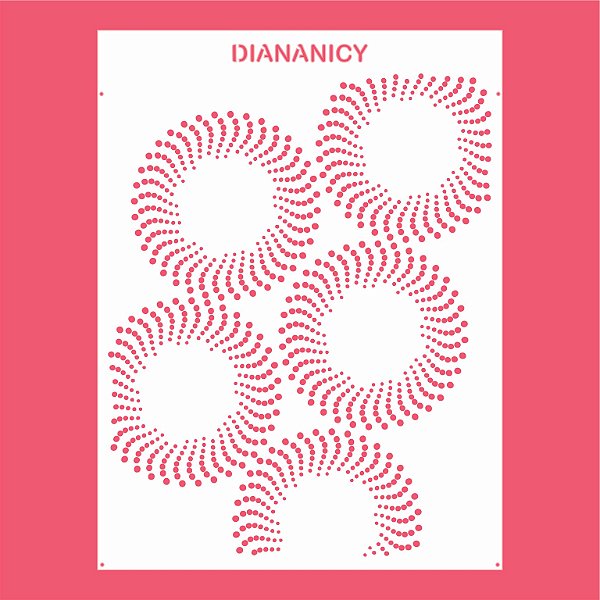 Estêncil Diananicy Nº 147- Stencil Textura espiral