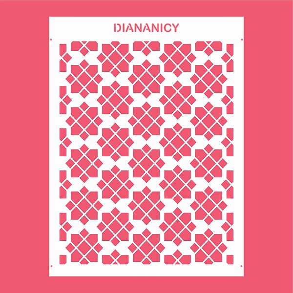 Estêncil Diananicy Nº 148 - Stencil Textura Geométrica