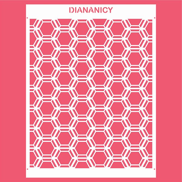 Estêncil Diananicy Nº 149 - Stencil Textura Geométrica 2