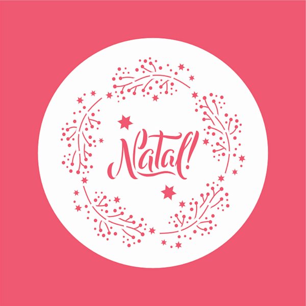 Estêncil Diananicy Nº 154 - Stencil Redondo Natal