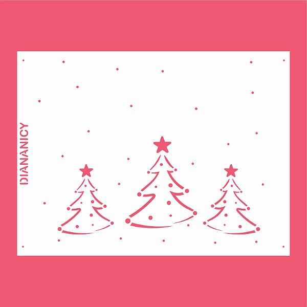 Estêncil Diananicy Nº 156 - Stencil Três Árvores