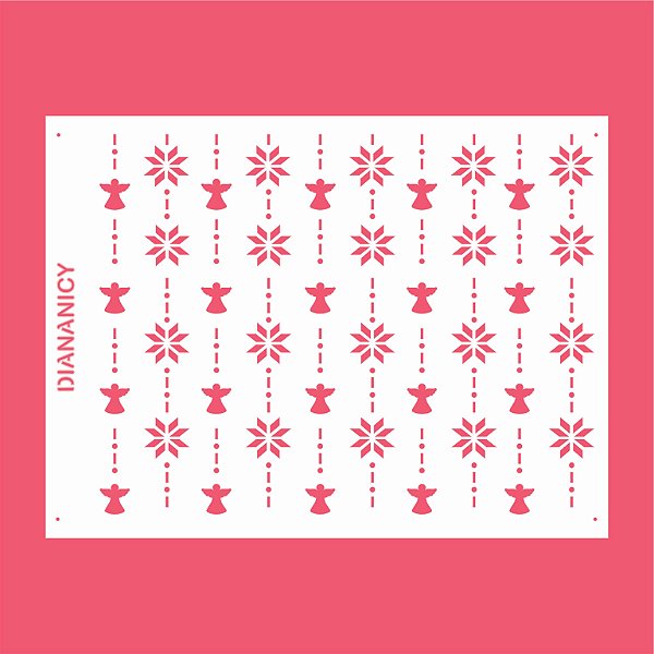 Estêncil Diananicy Nº 157 - Stencil Natalino Diversos Anjo