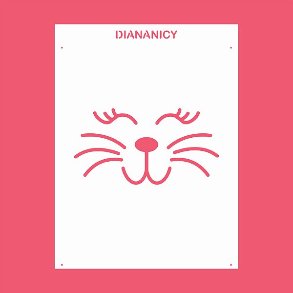 Estêncil Diananicy Nº 190 - Stencil Rosto Coelho