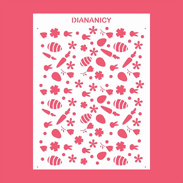 Estêncil Diananicy Nº 189 - Stencil Páscoa Diversos