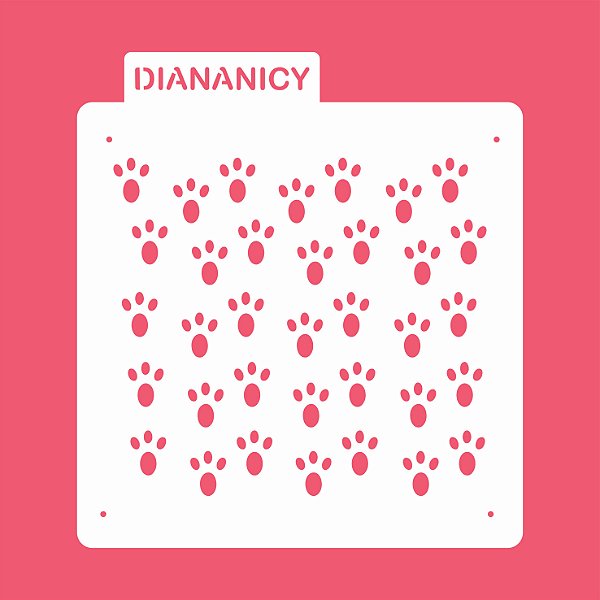 Estêncil Diananicy Nº 182 - Stencil Patas de Coelhos
