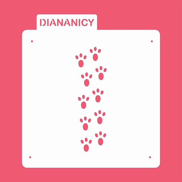 Estêncil Diananicy Nº 181 - Stencil Trilha patas de Coelho