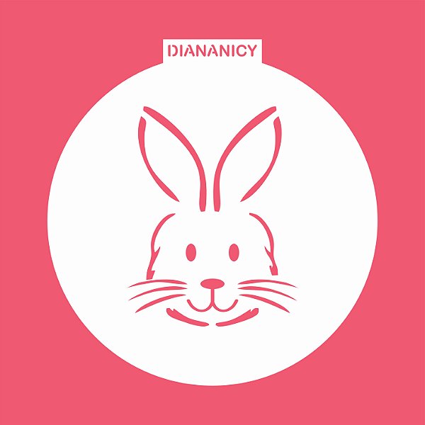 Estêncil Diananicy Nº 179 - Stencil Rosto Coelho