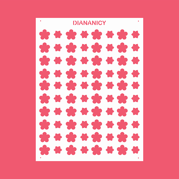 Estêncil Diananicy Nº240 -  Stencil FLOR SPRINKLES