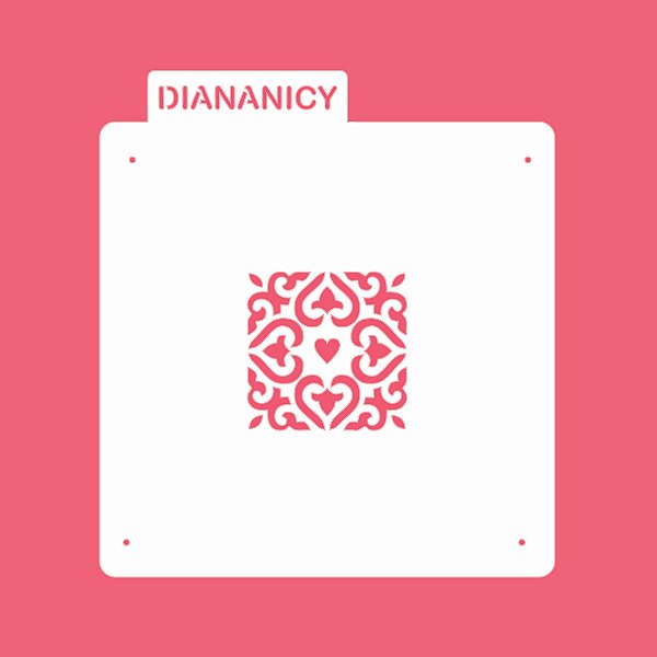 Estêncil Diananicy Nº 230  - Stencil Quadradinho
