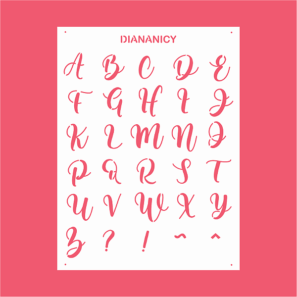 Estêncil Diananicy Nº 377 - Stencil Alfabeto
