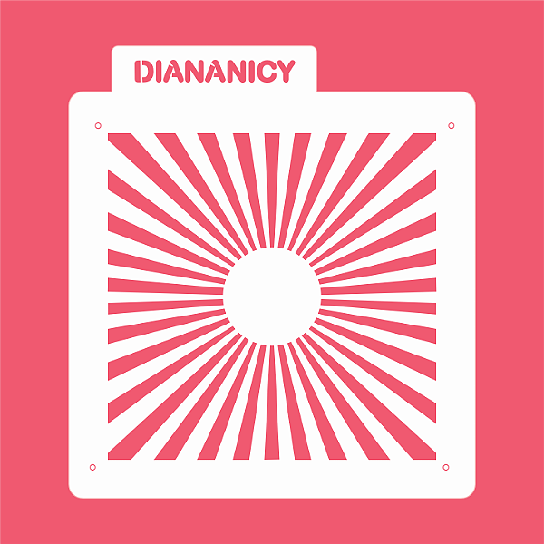 Estêncil Diananicy Nº 68 Raios de Sol Foco