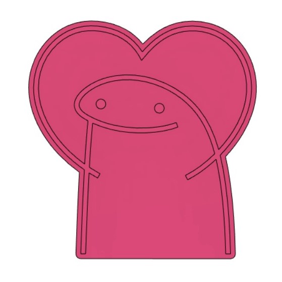 Cortador e marcador flork apaixonado 5cm