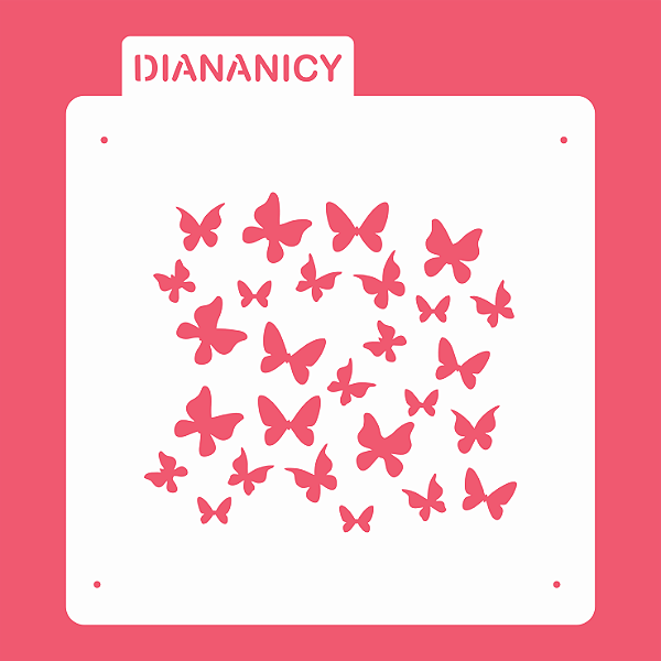 Estêncil Diananicy Nº 90 - Stencil Borboletas