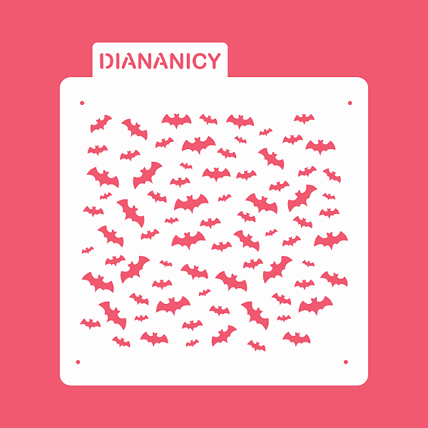 Estêncil Diananicy Nº 103 - Stencil Morcegos