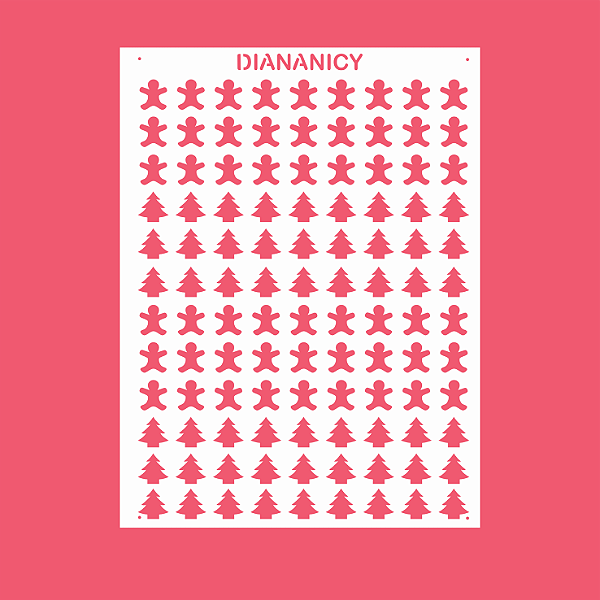 Estêncil Diananicy Nº 127 - Stencil Sprinkles Ginger e Árvore de natal