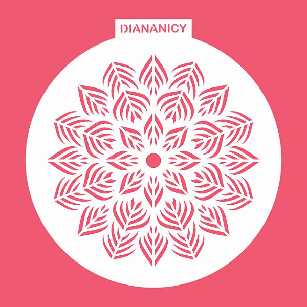 Estêncil Diananicy Nº 296 - Stencil Mandala Redondo