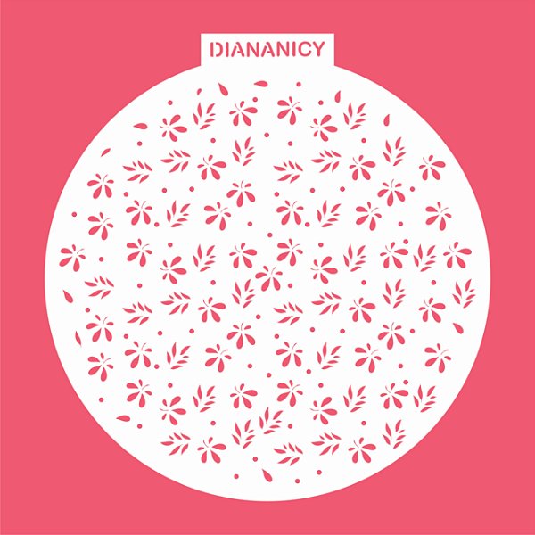 Estêncil Diananicy Nº  294 - Stencil Folhas Redondo