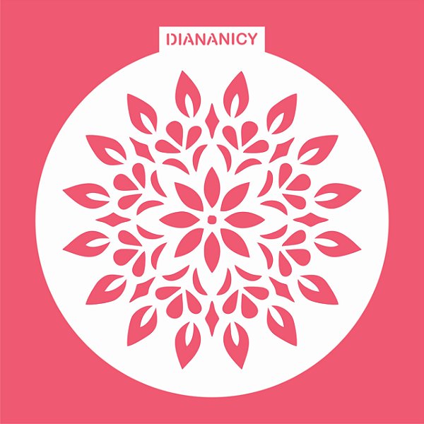 Estêncil Diananicy Nº 292 - Stencil Mandala Flor Redondo