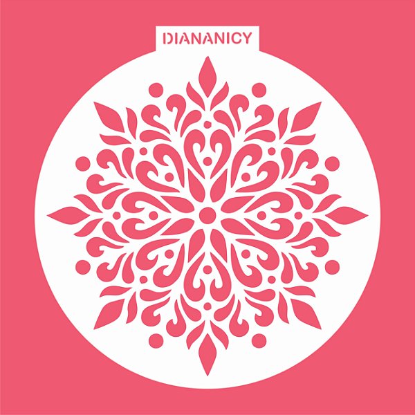 Estêncil Diananicy Nº 297 - Stencil Mandala Floral Redondo