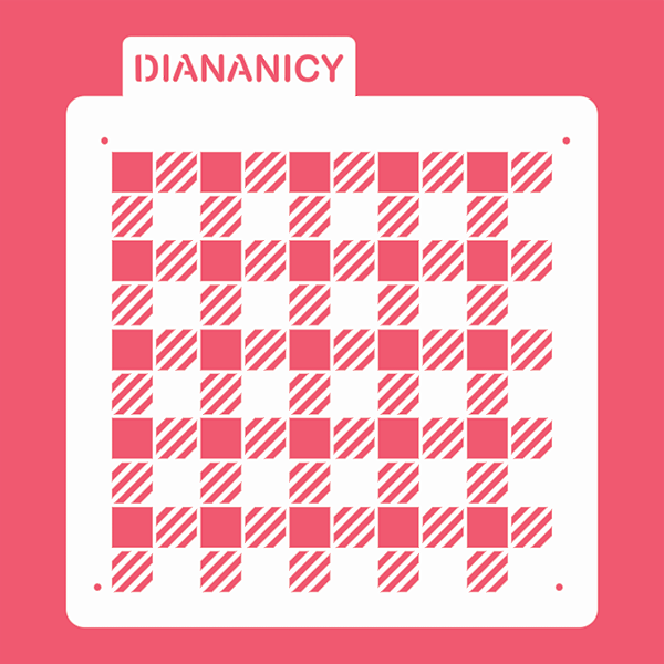 Estêncil Diananicy Nº 225 - Stencil Xadrez