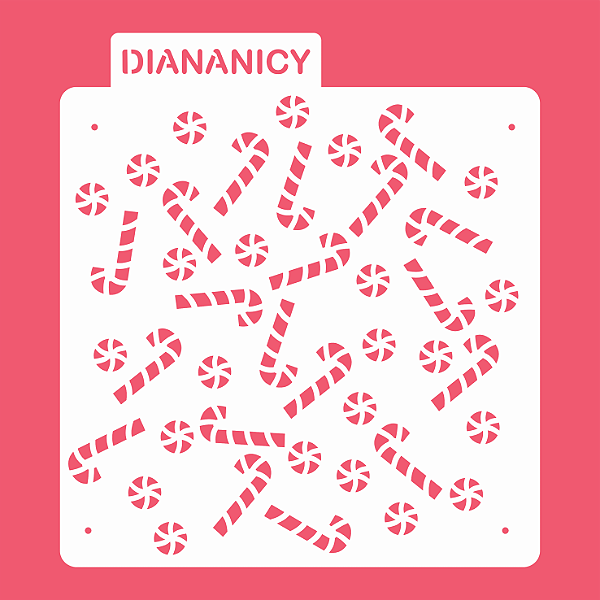 Estêncil Diananicy Nº 234 - Stencil Bengalas Doces
