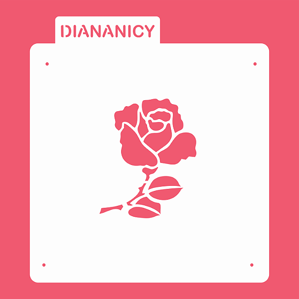 Estêncil Diananicy Nº251  - Stencil Rosa