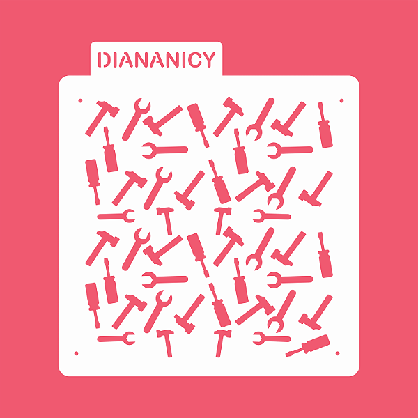 Estêncil Diananicy Nº260  - Stencil Ferramentas