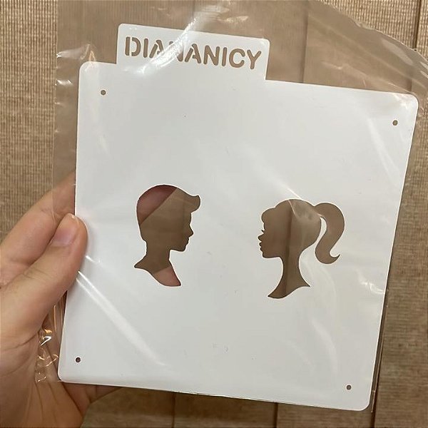 Estêncil Diananicy Nº 285 - Stencil Barbie e Ken