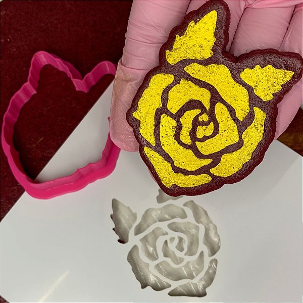 Estêncil Diananicy Nº 289 - Cortador e Stencil Floral Rosa - Modelo2