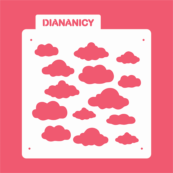 Estêncil Diananicy Nº 276 - Stencil Nuvens