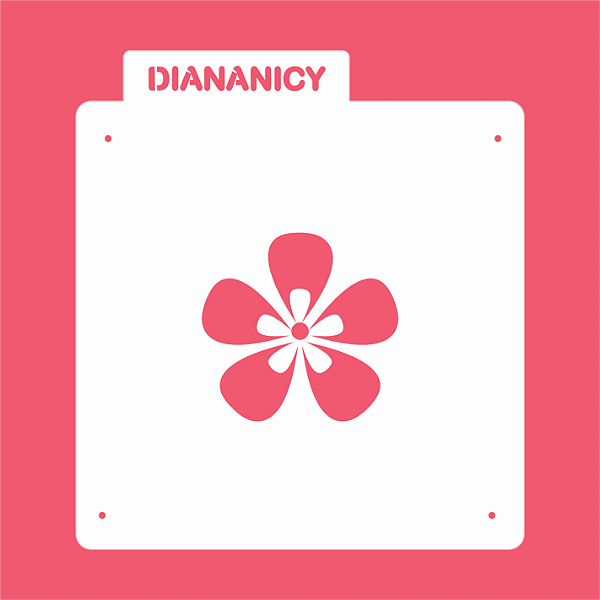 Estêncil Diananicy Nº 277 - Stencil Flor Bela