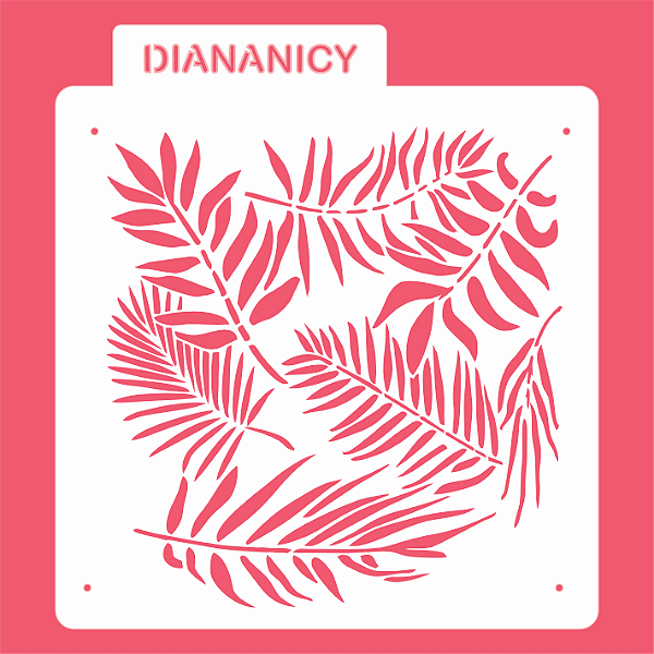 Estêncil Diananicy Nº 304 - Stencil Folhagens