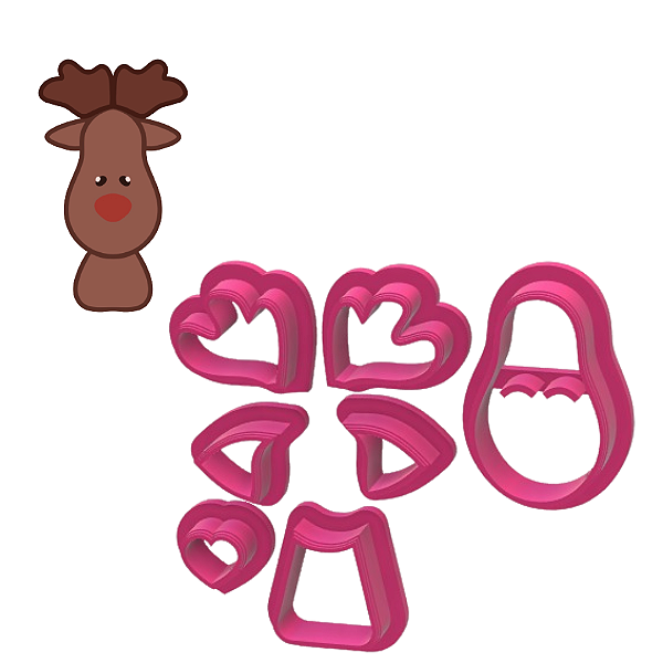 Cortador Natal Rena 5cm (para pasta) - D240030