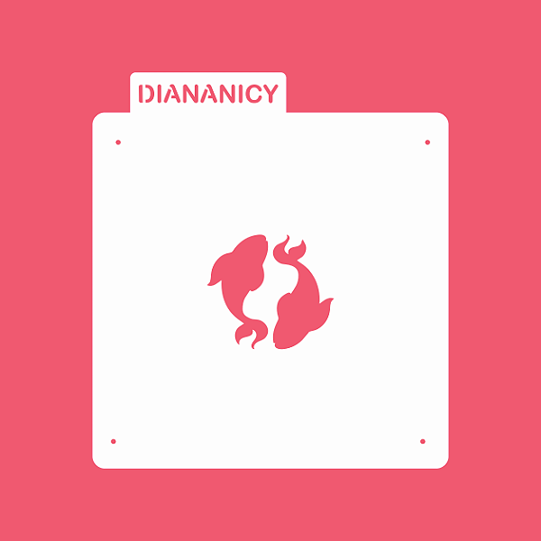 Estêncil Diananicy Nº 306 -  Stencil Peixes