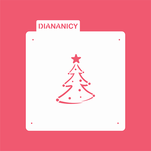 Estêncil Diananicy Nº 309 -  Stencil Árvore de Natal