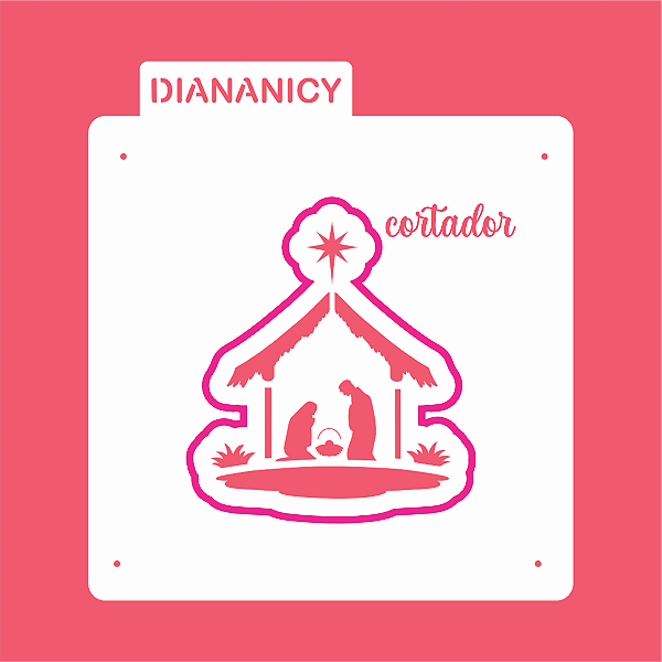 Estêncil Diananicy Nº 320 - Stencil e Cortador Presépio Manjedoura - D240242