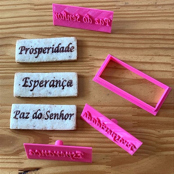 Kit Cortador Palito Stick Palavras - 1 cortador e 3 marcadores