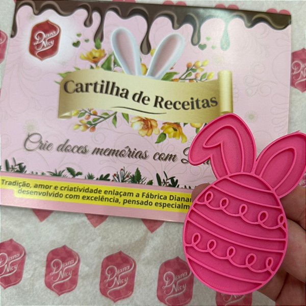 Cortador e Marcador Ovo com Orelhinha - D250373 + CARTILHA DE RECEITAS