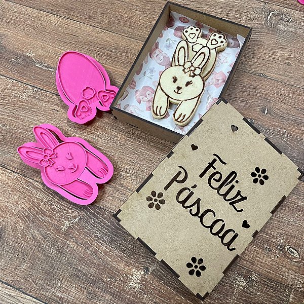 Kit Cortador Coelha Montável + 3 Caixas em MDF
