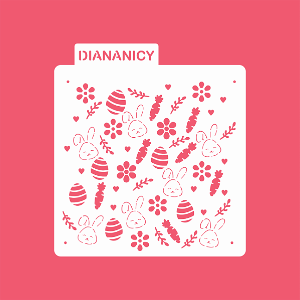 Estêncil Diananicy Nº 338 - Stencil Textura Páscoa 3