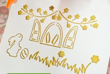 Estêncil Diananicy Nº 342  - Stencil Casinha Páscoa