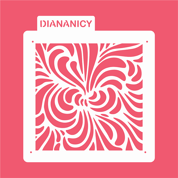 Estêncil Diananicy Nº 374  - Stencil Texturizado