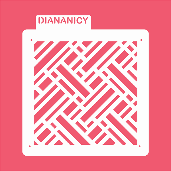 Estêncil Diananicy Nº 372  - Stencil Textura Retangulos